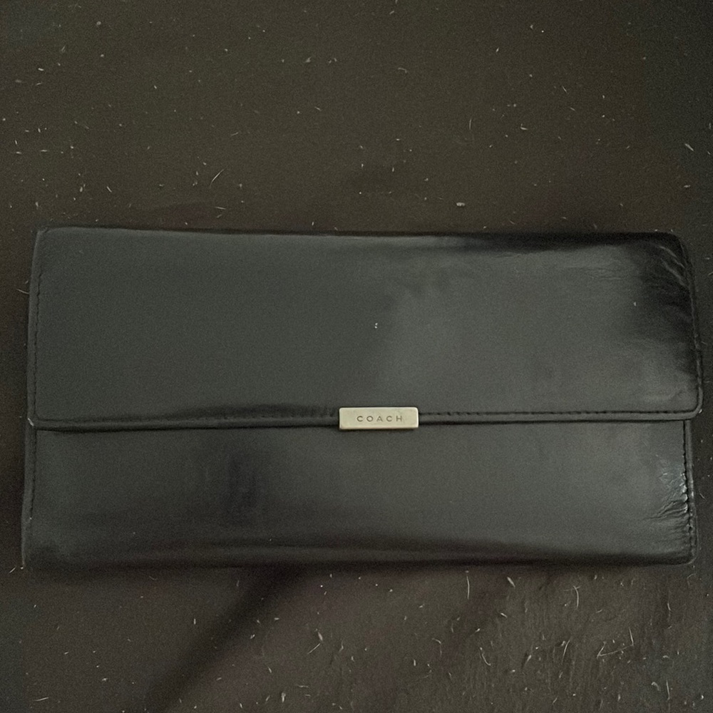 Coach black leather wallet
